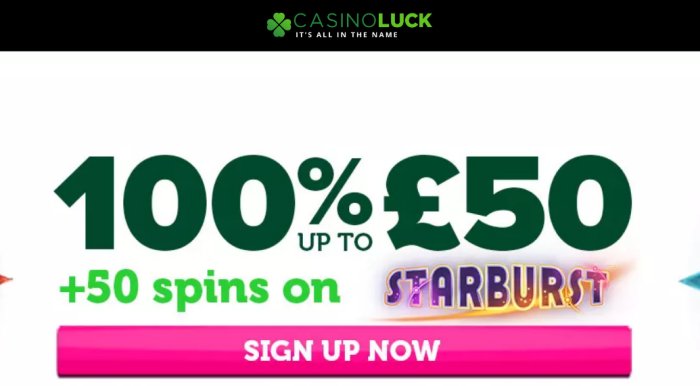 casino luck welcome bonus