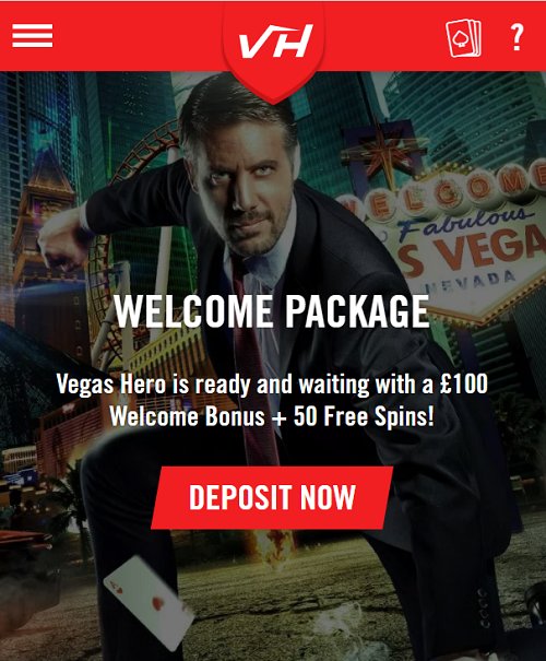 vegashero casino welcome offer