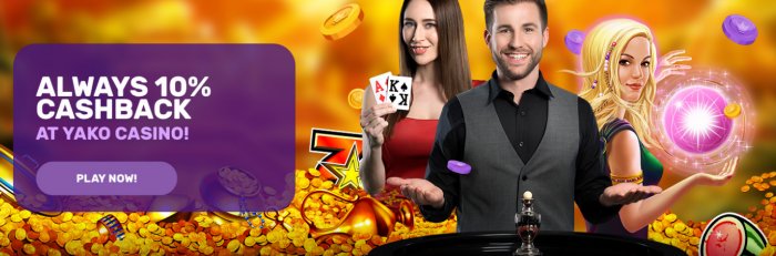 yako casino cashback offer