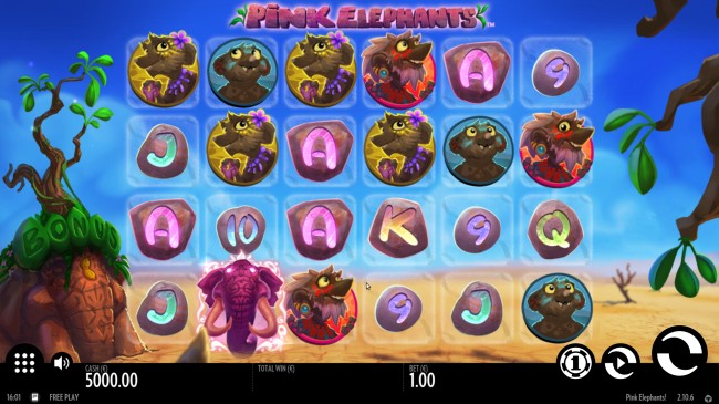 pink elephants slot design