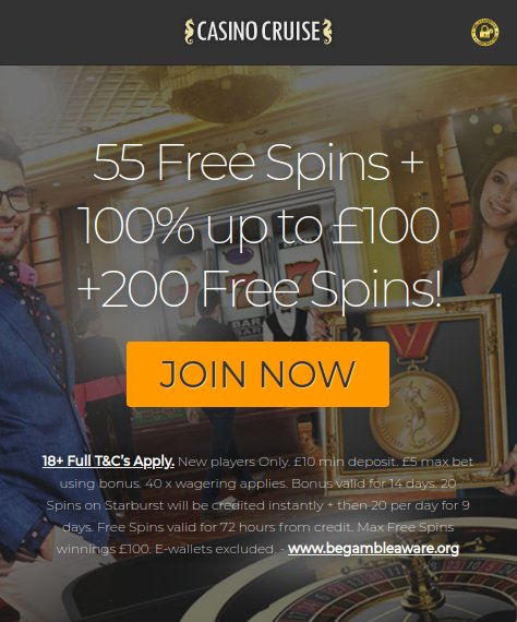 casino cruise 55 free spins
