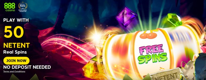 888 casino 50 free spins