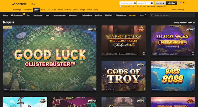 betfair casino progressive jackpots