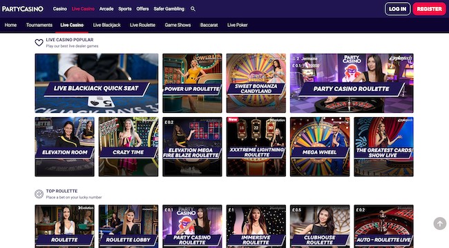 partycasino live games