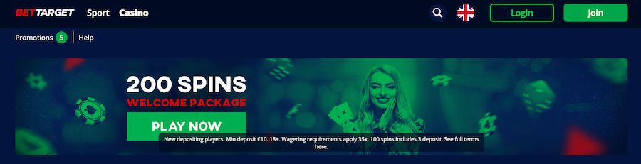 bettarget casino welcome bonus uk